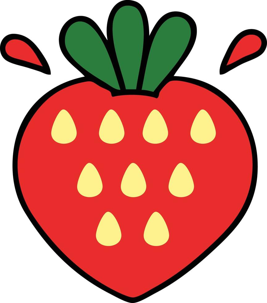 cute cartoon strawberry vector