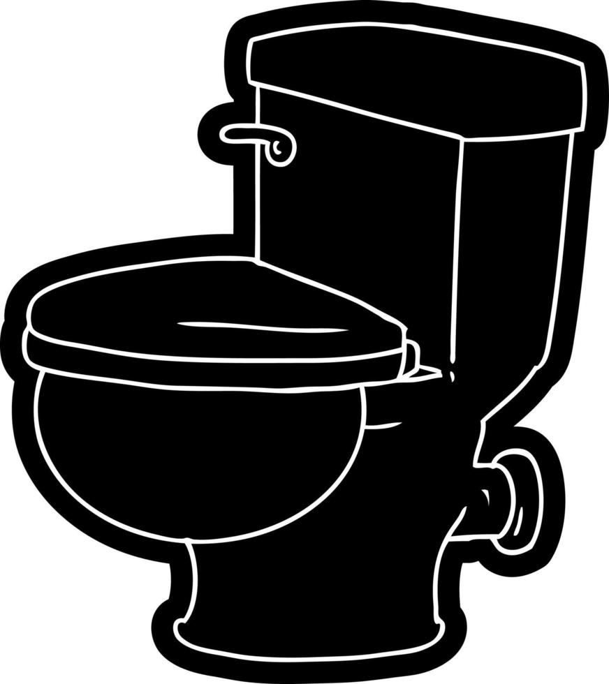 cartoon icon drawing of a bathroom toilet vector