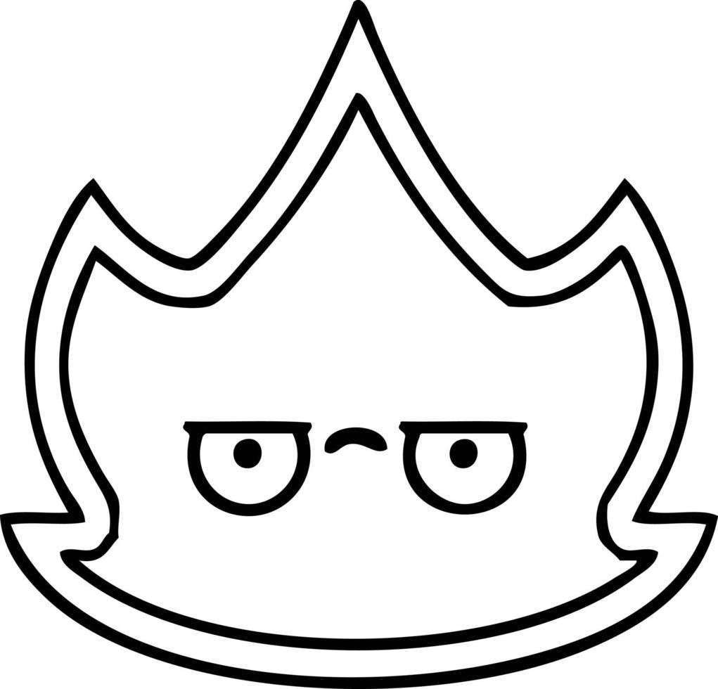 line drawing cartoon fire vector