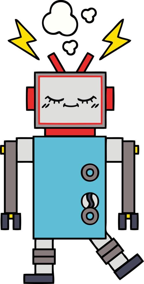 robot de baile de dibujos animados lindo vector