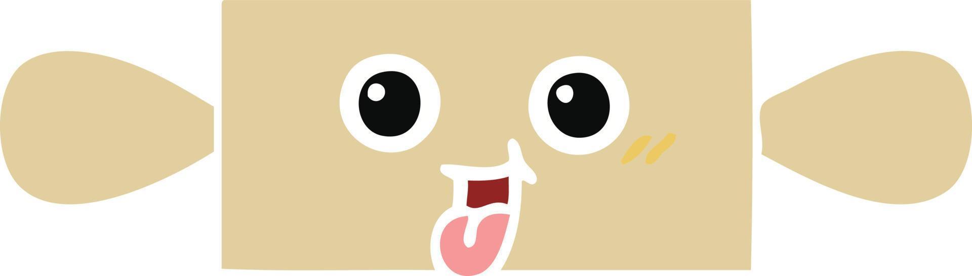 flat color retro cartoon rolling pin vector