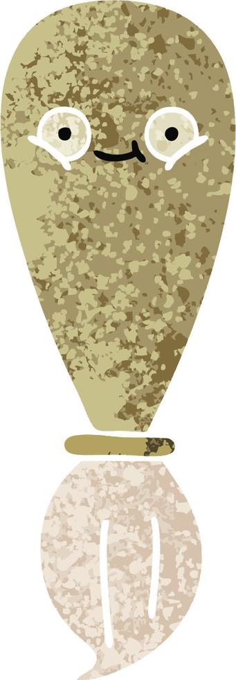 retro illustration style cartoon paint brush vector