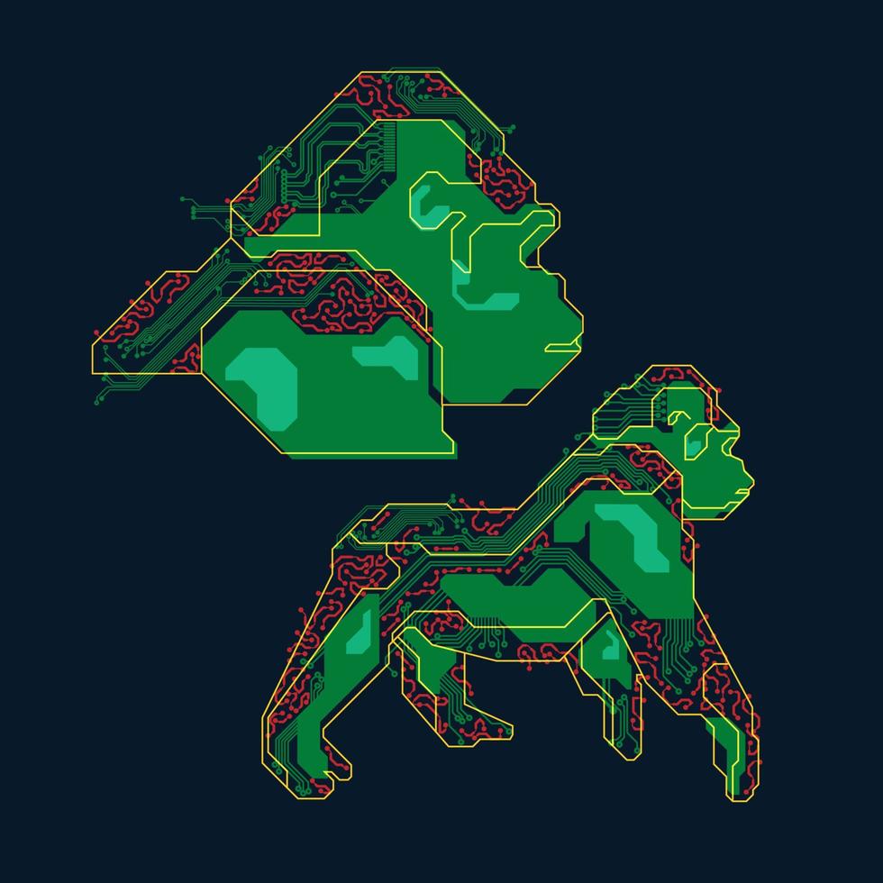 vivid robotic gorilla vector