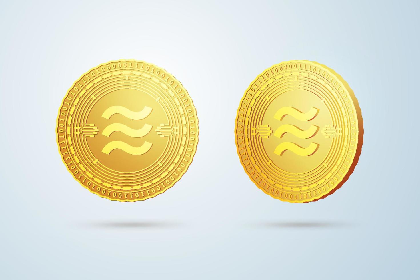 golden coin mockups vector