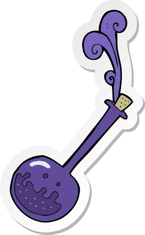 sticker of a cartoon bubbling chemicals vector