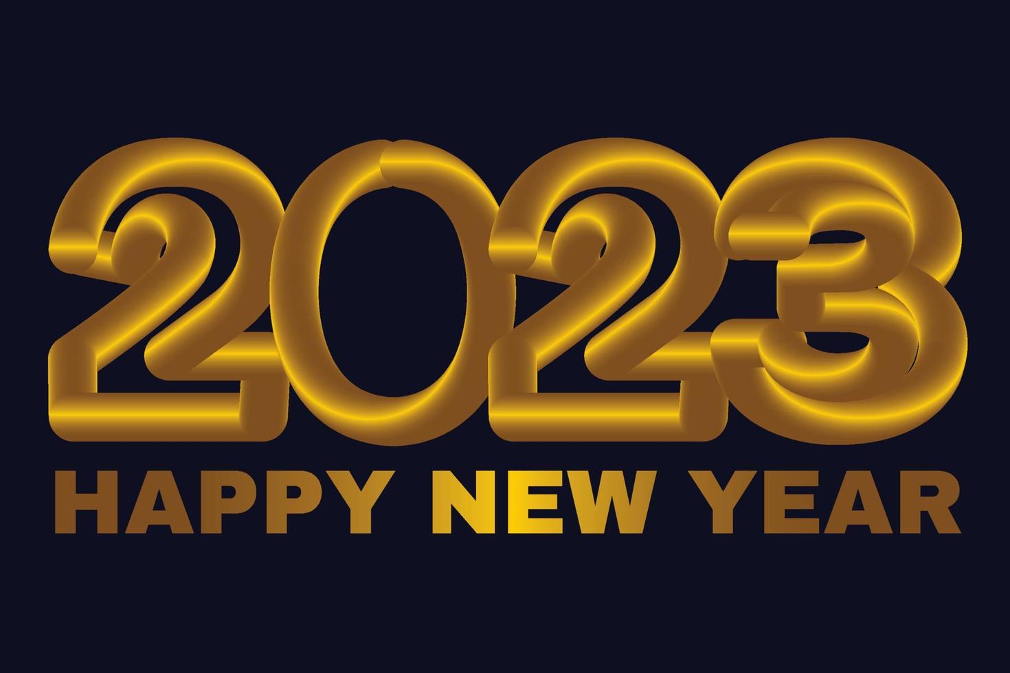 3d happy new year 2023 vector