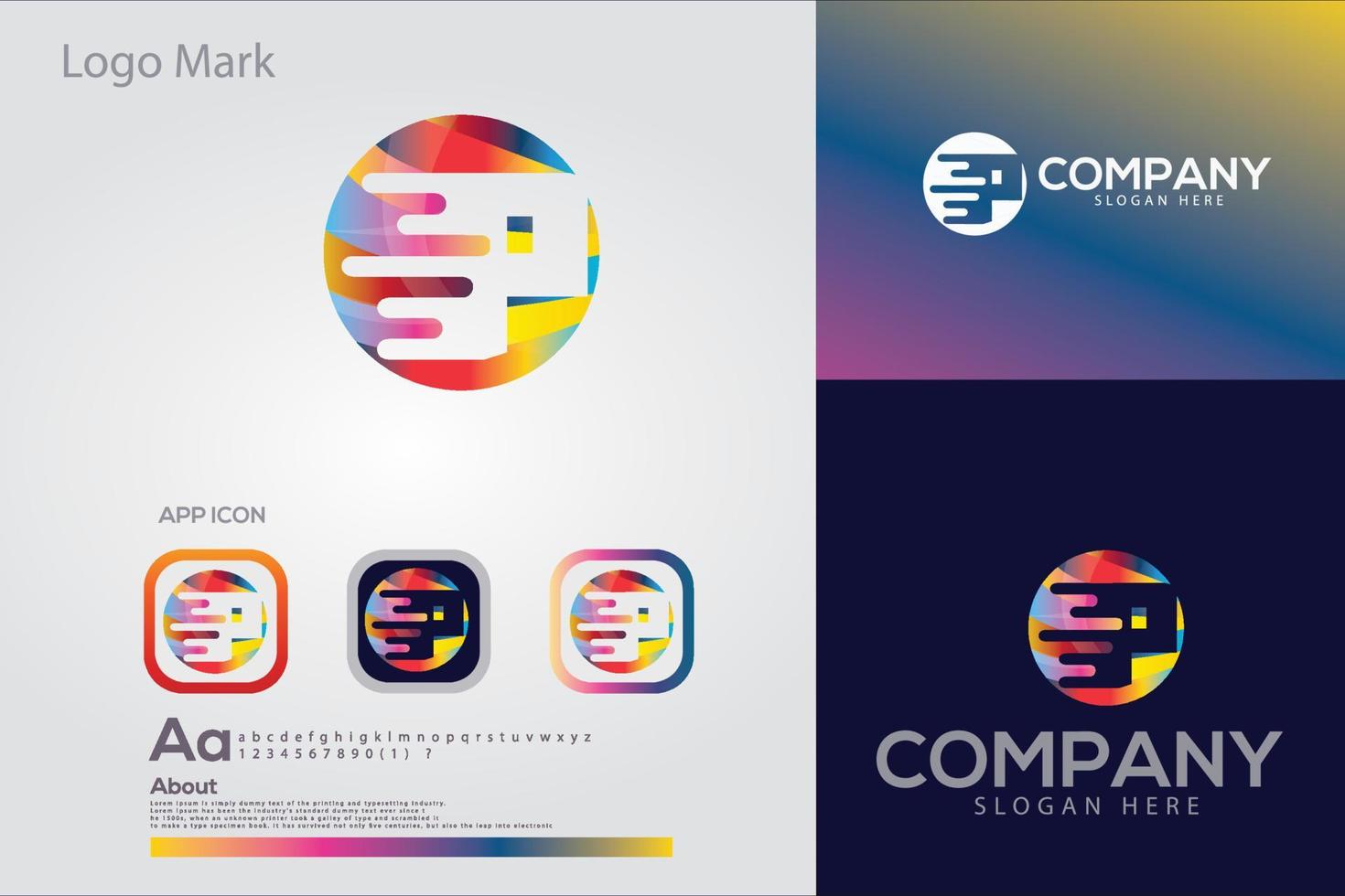 abstract letter logo design vector