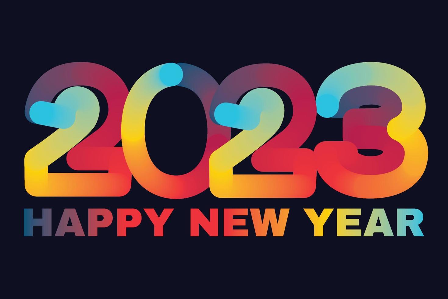 Happy New Year 2023 winter holiday greeting card design template. End of 2022 and beginning of 2023. The concept of the beginning of the New Year. The calendar page turns over and the new year begins vector