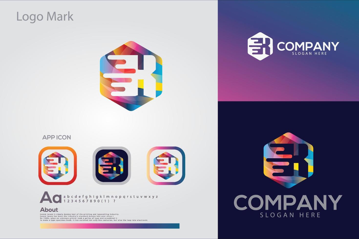 abstract letter logo design vector