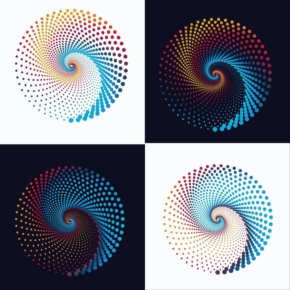 pequeños triángulos blancos abstractos en forma de círculo. arte geométrico vector