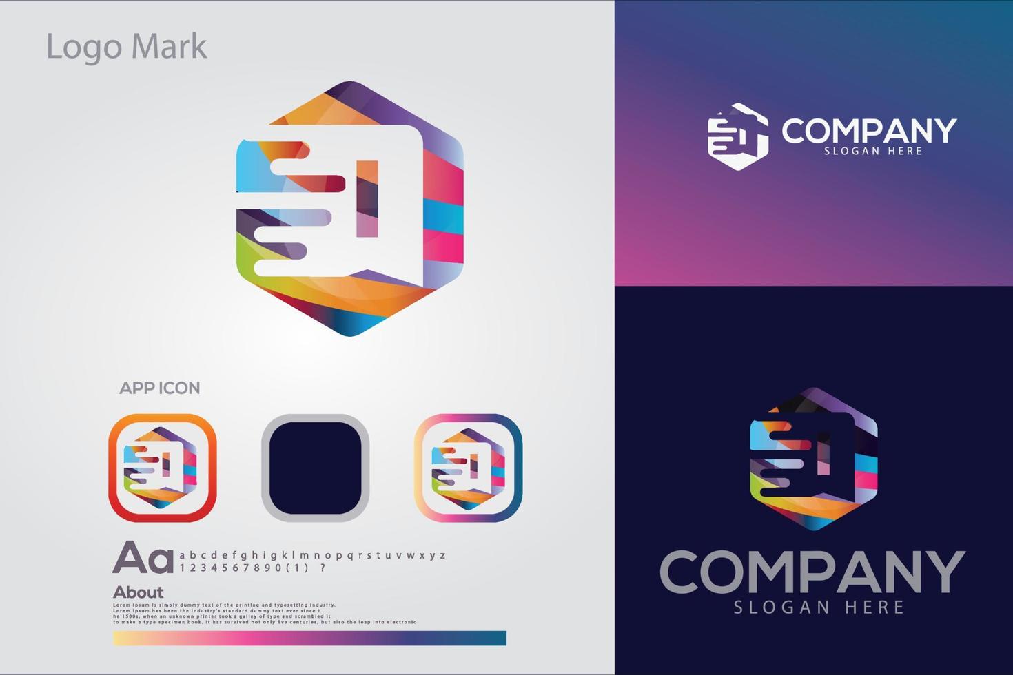 abstract letter logo design vector