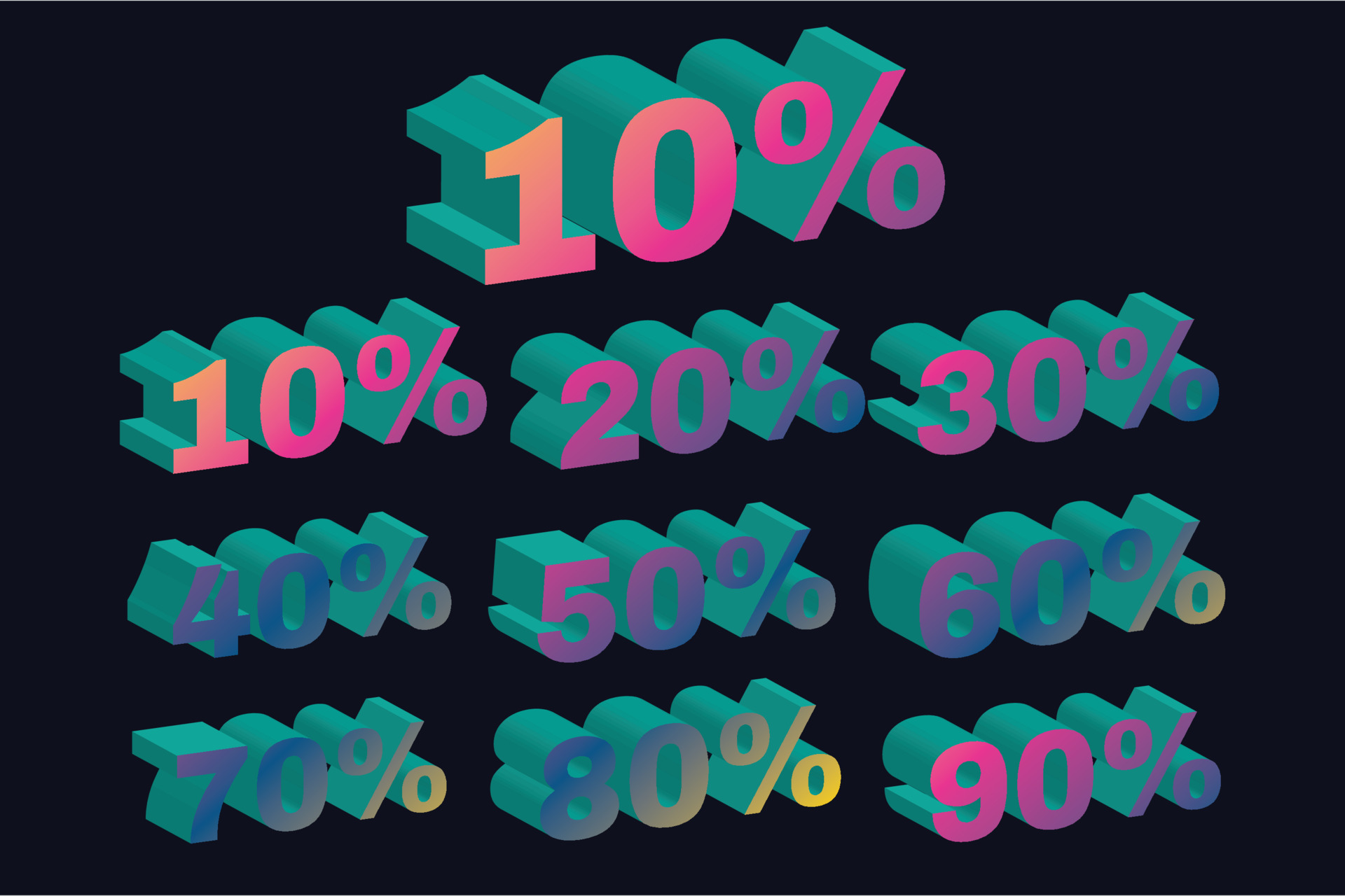 3D Red Discount Numbers On Podium With Shopping Bag And Gift Box Vector 3d-red-discount-numbers-on-podium-with-shopping-bag-and-gift-box-vector