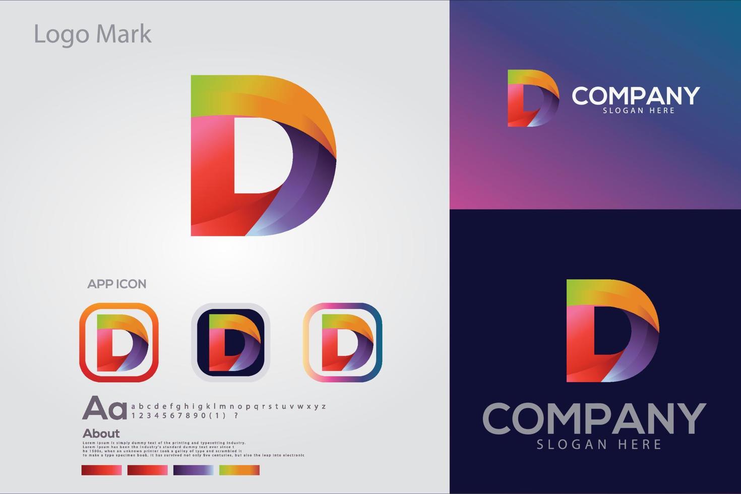 abstract letter D  logo vector