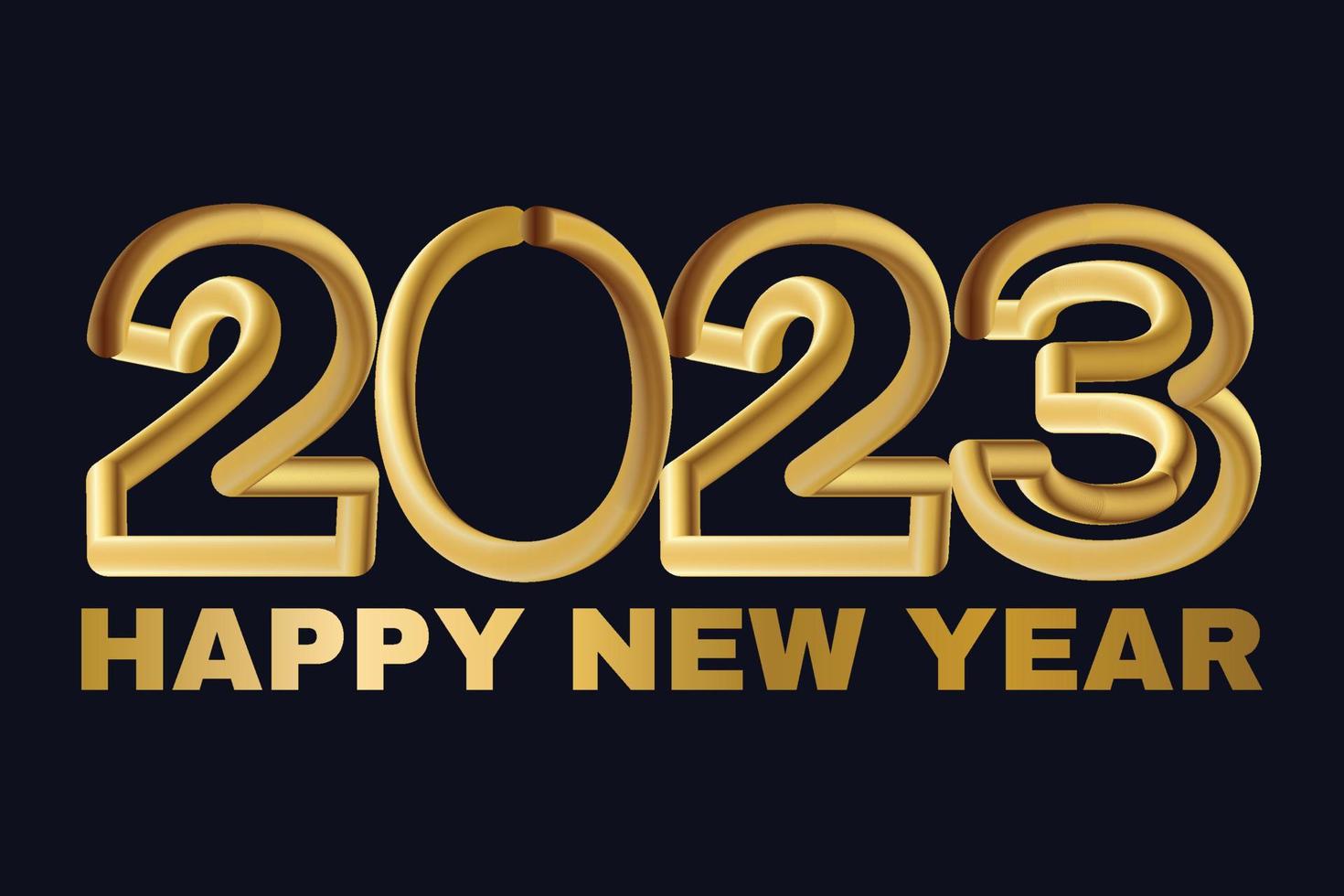 3d happy new year 2023 vector