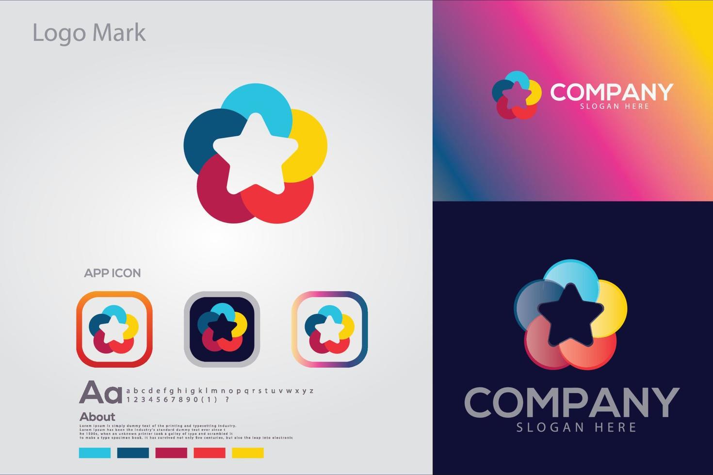 elementos de plantilla de diseño de icono de logotipo abstracto con logotipo de letra vector