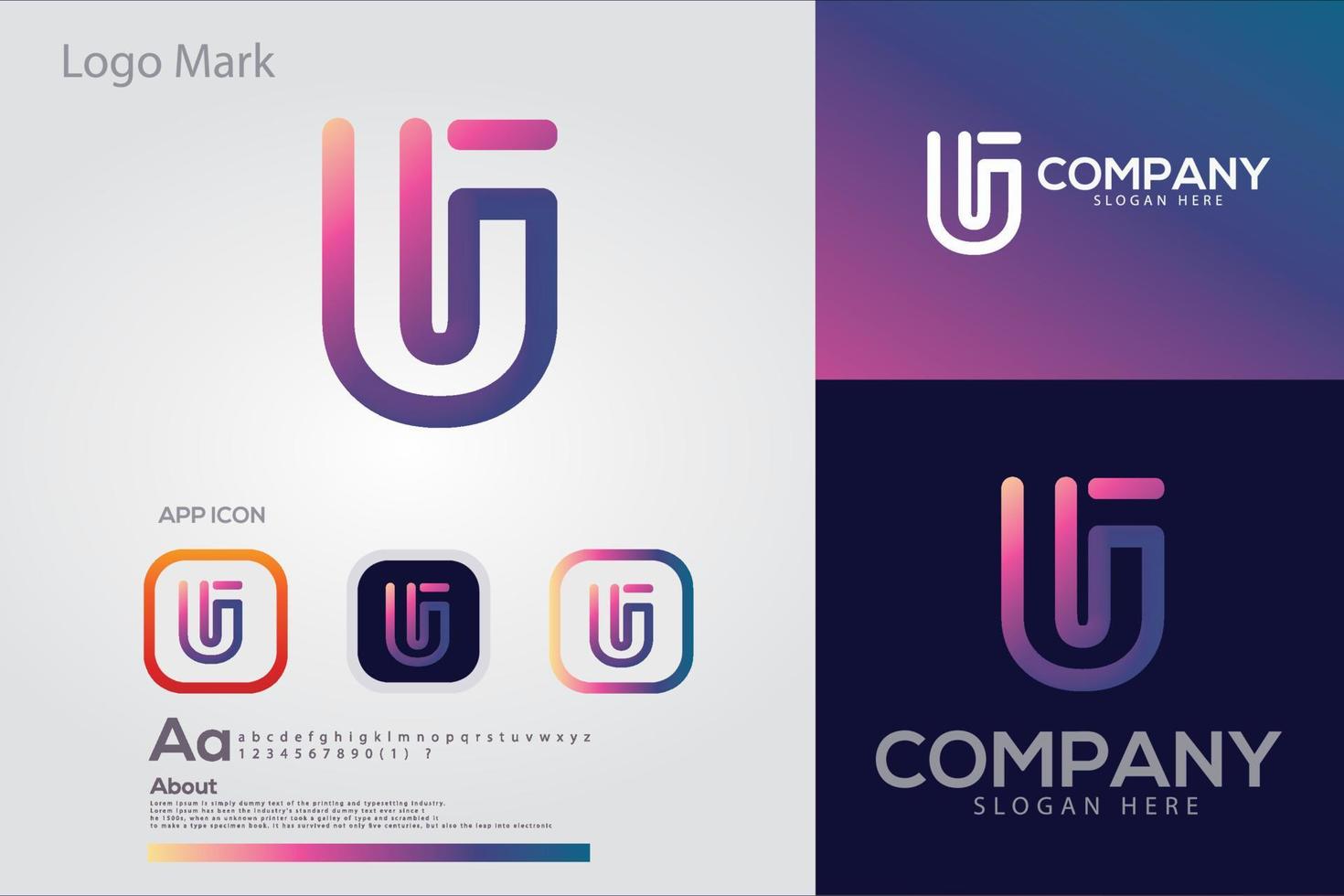 abstract letter u  logo vector