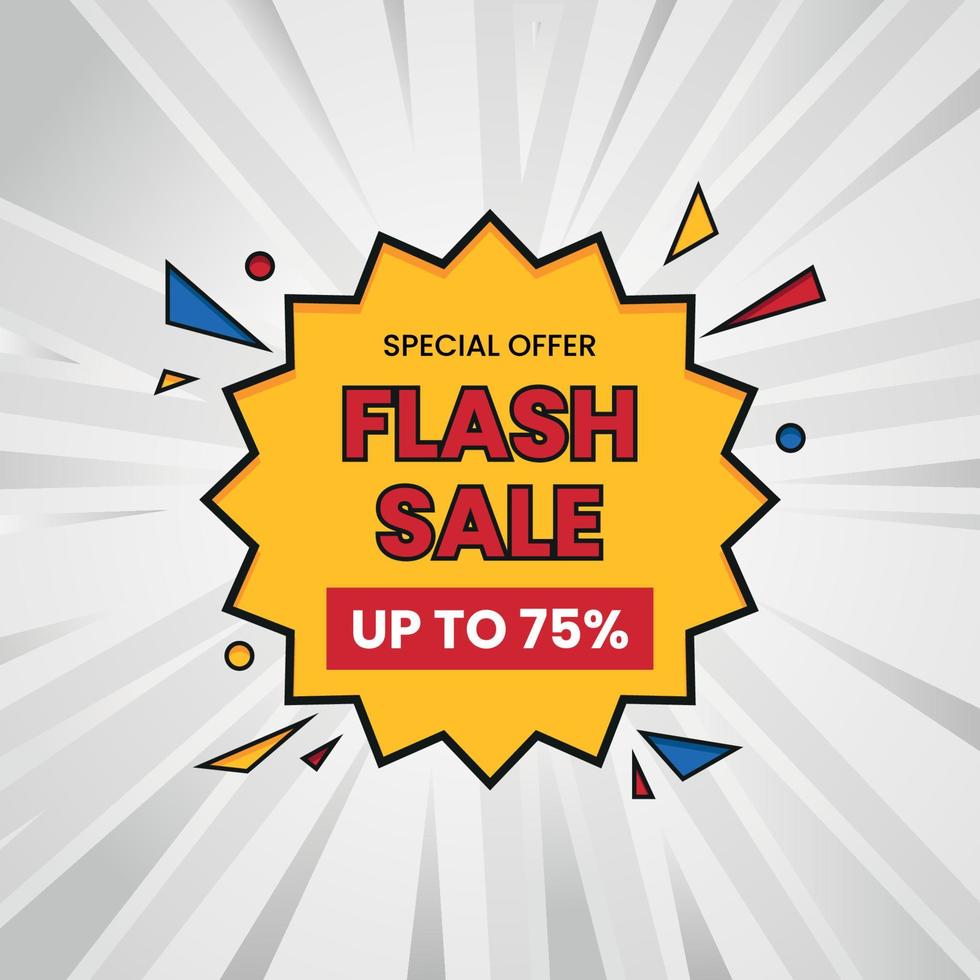 flah sale label banner pop up design vector