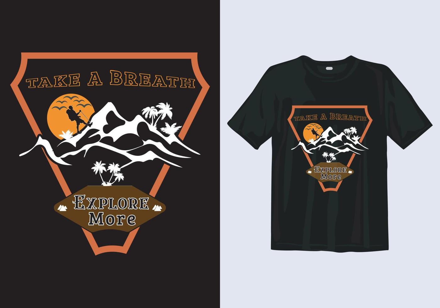 Adventure Hiking Mountain T Shirt Design Template Vector