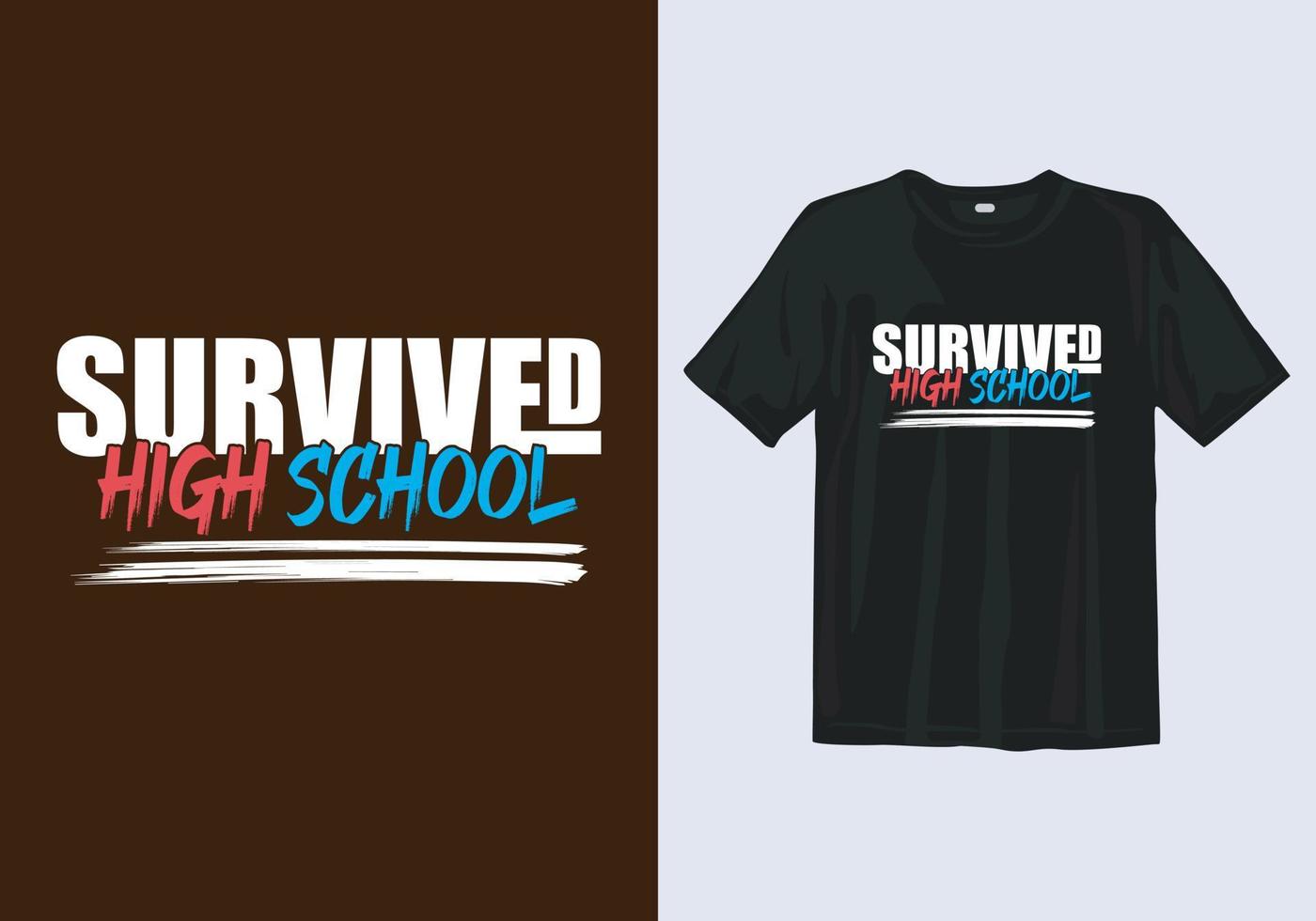 Typography Modern High School T-shirt Design Template vector