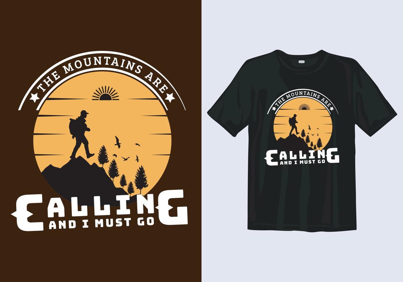 Hiking Adventure Camping Mountain T Shirt Design Template vector