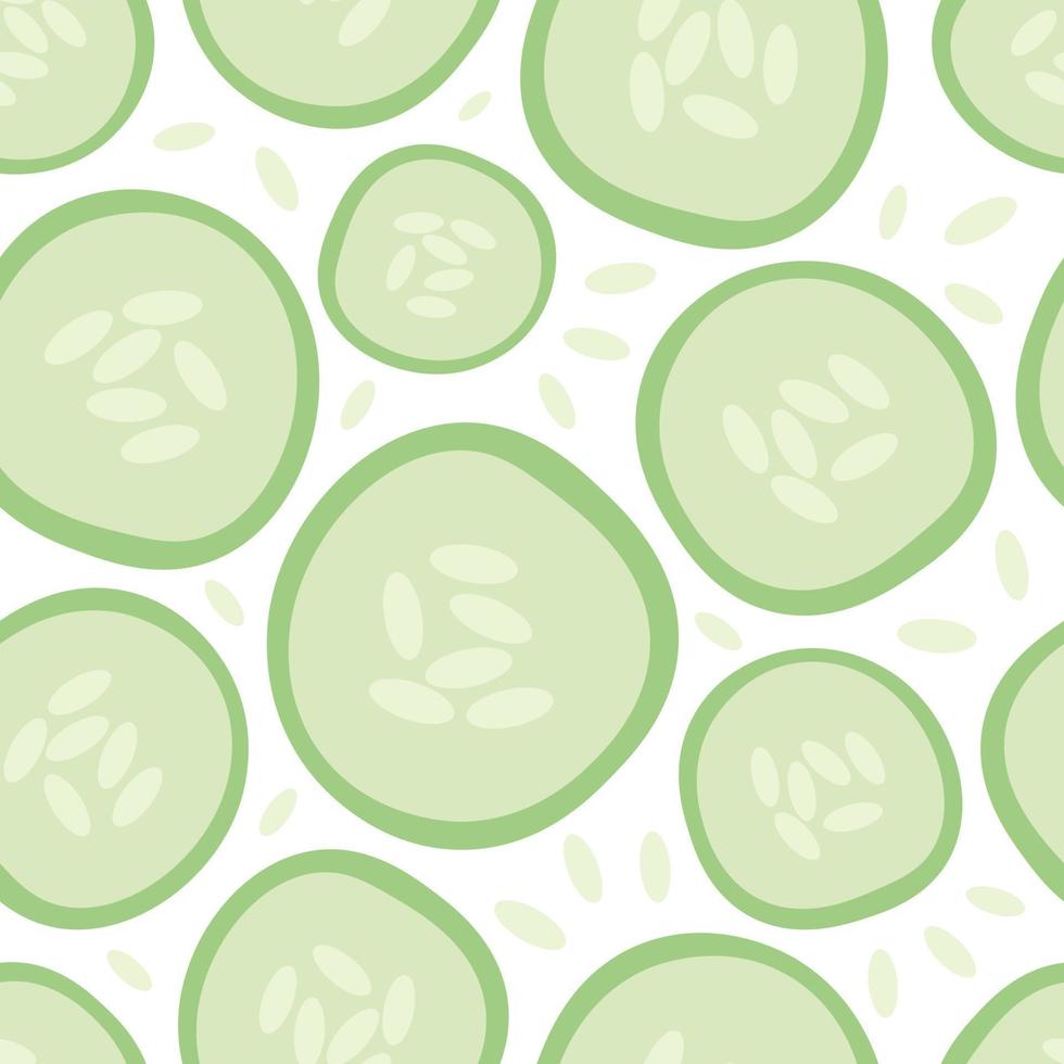 Cute cucumber seamless pattern on white background vector