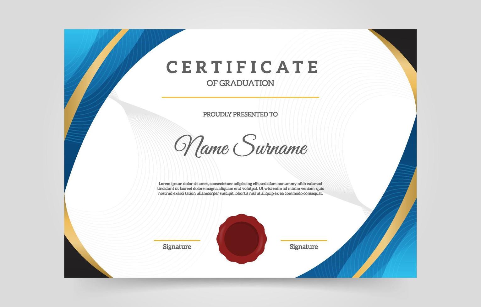 Modern Graduation Certificate Template vector