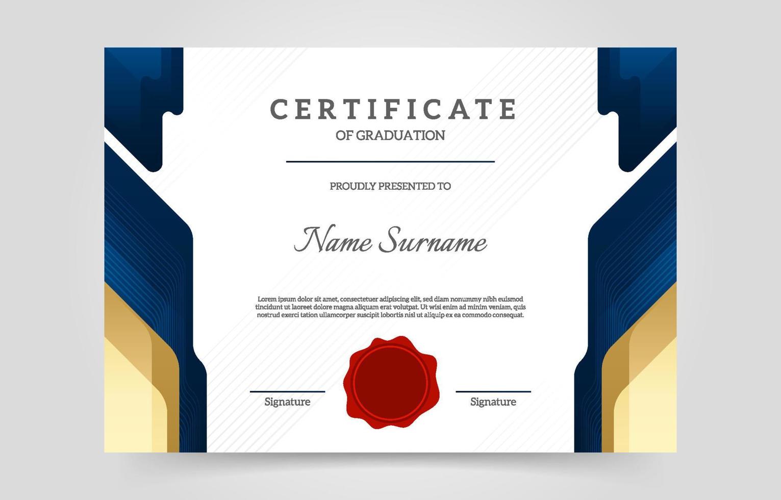 Modern Simple Graduation Certificate Template vector