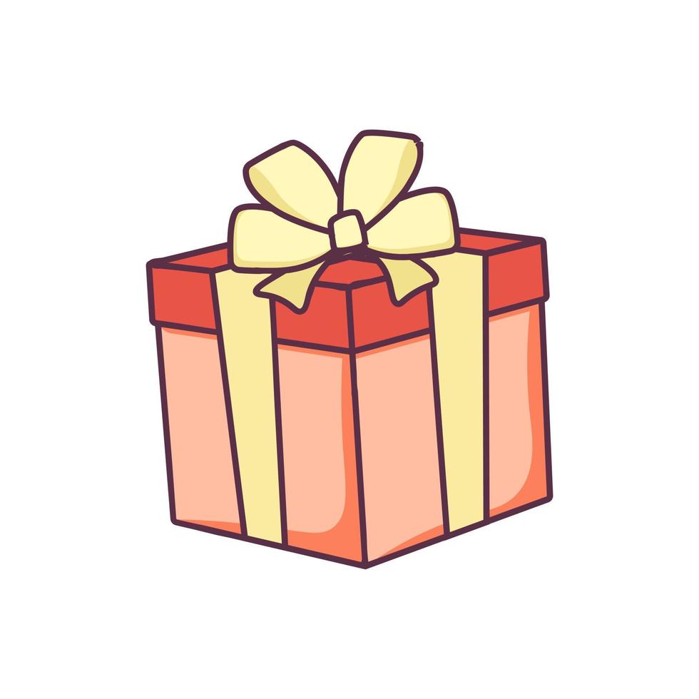 Cartoon giftbox on white background vector