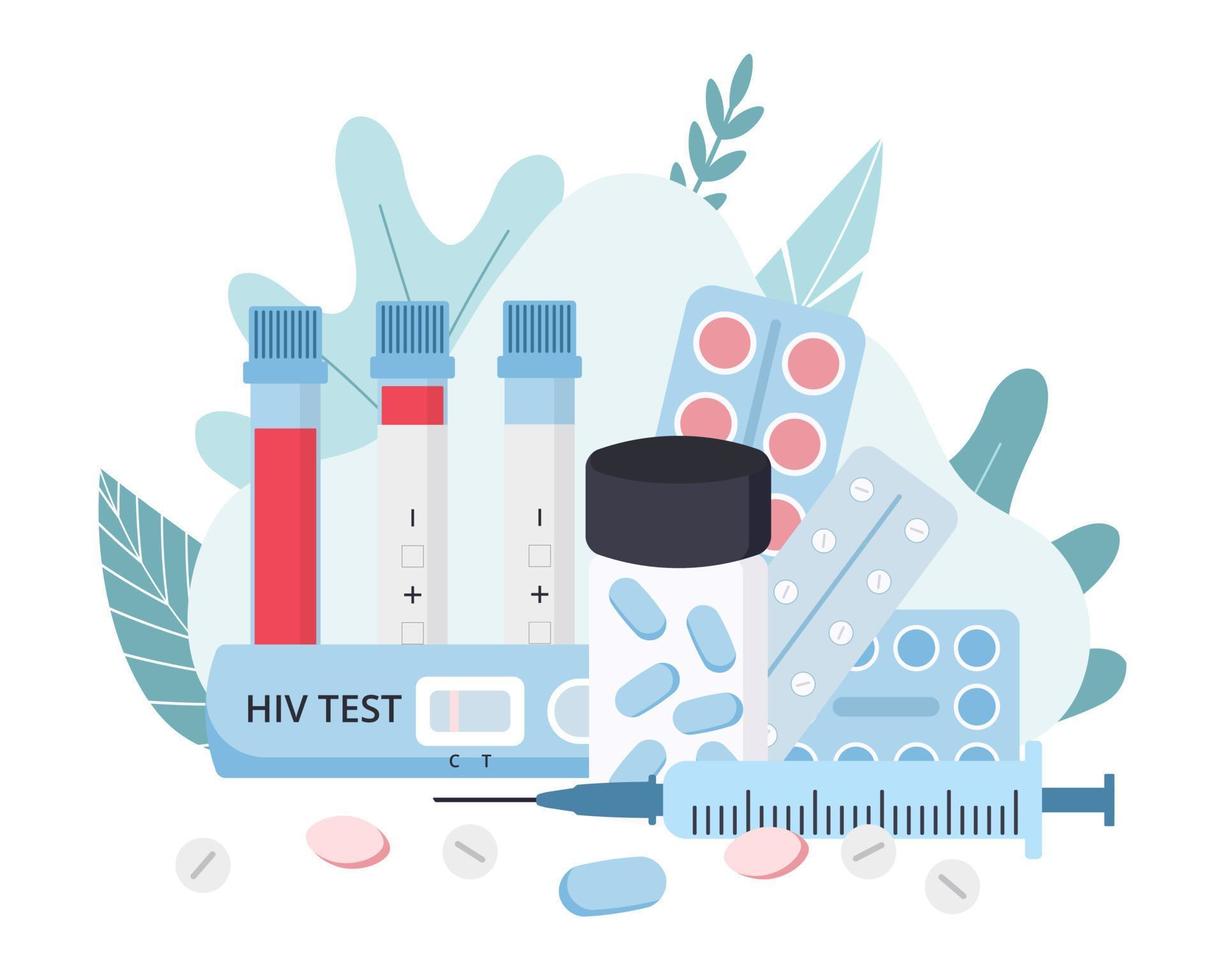 HIV test concept. HIV, AIDS World Day, disease awareness concept. Background for posters, web, banners, flyers, etc. vector