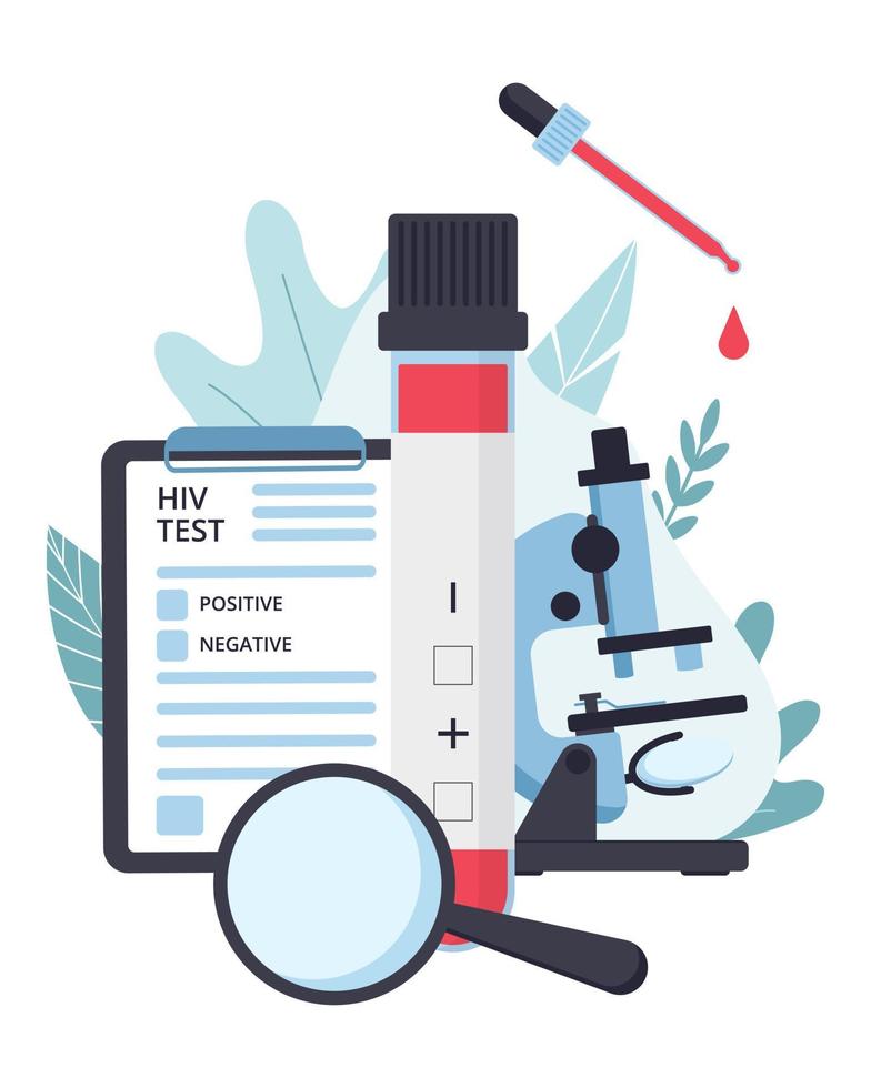 HIV test concept. HIV, AIDS World Day, disease awareness concept. Background for posters, web, banners, flyers, etc. vector
