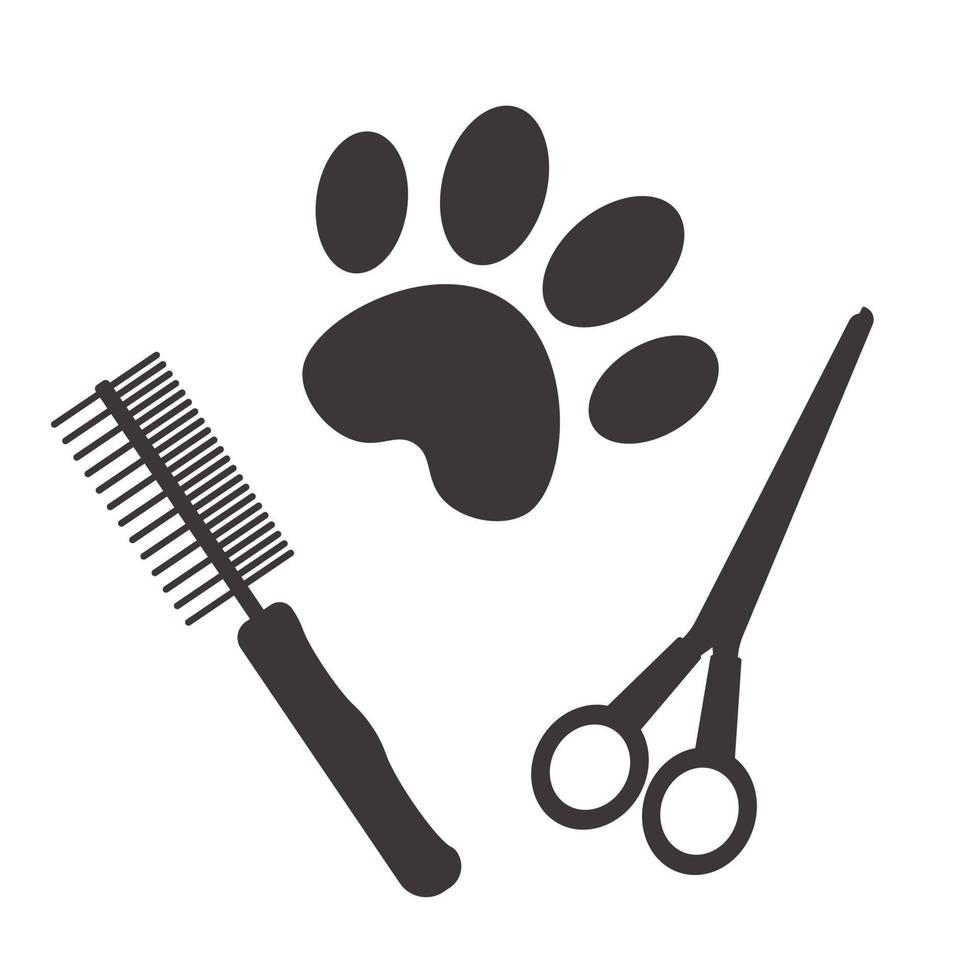 Pet grooming poster on white background vector