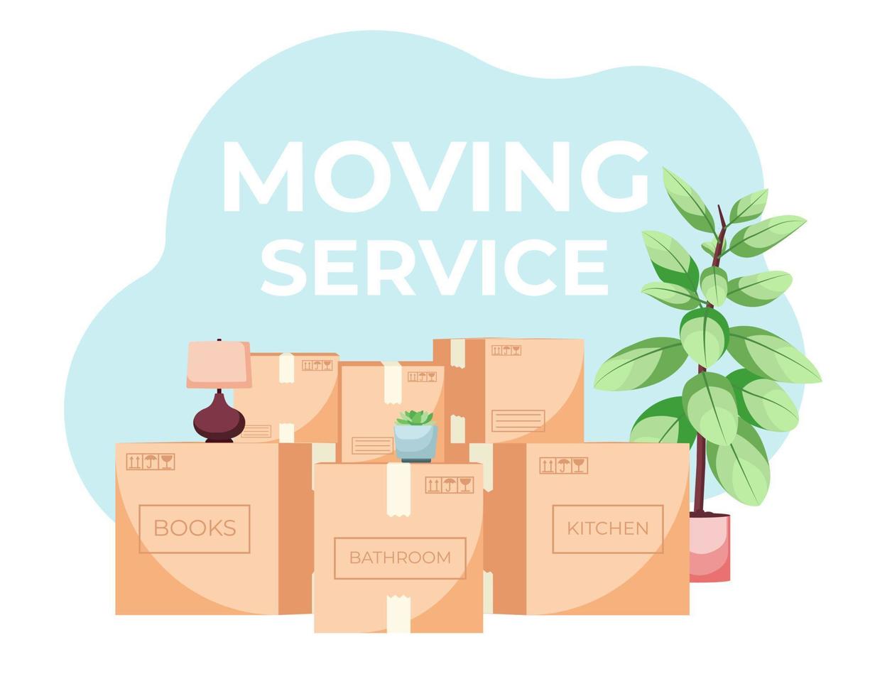 Moving home and delivery service concept vector