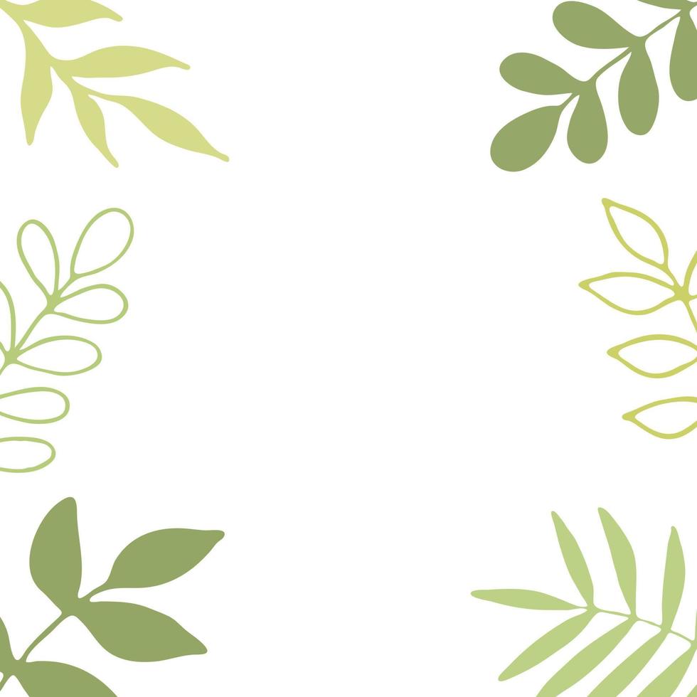 Soft colored background with tropical leaves. Boho style. vector