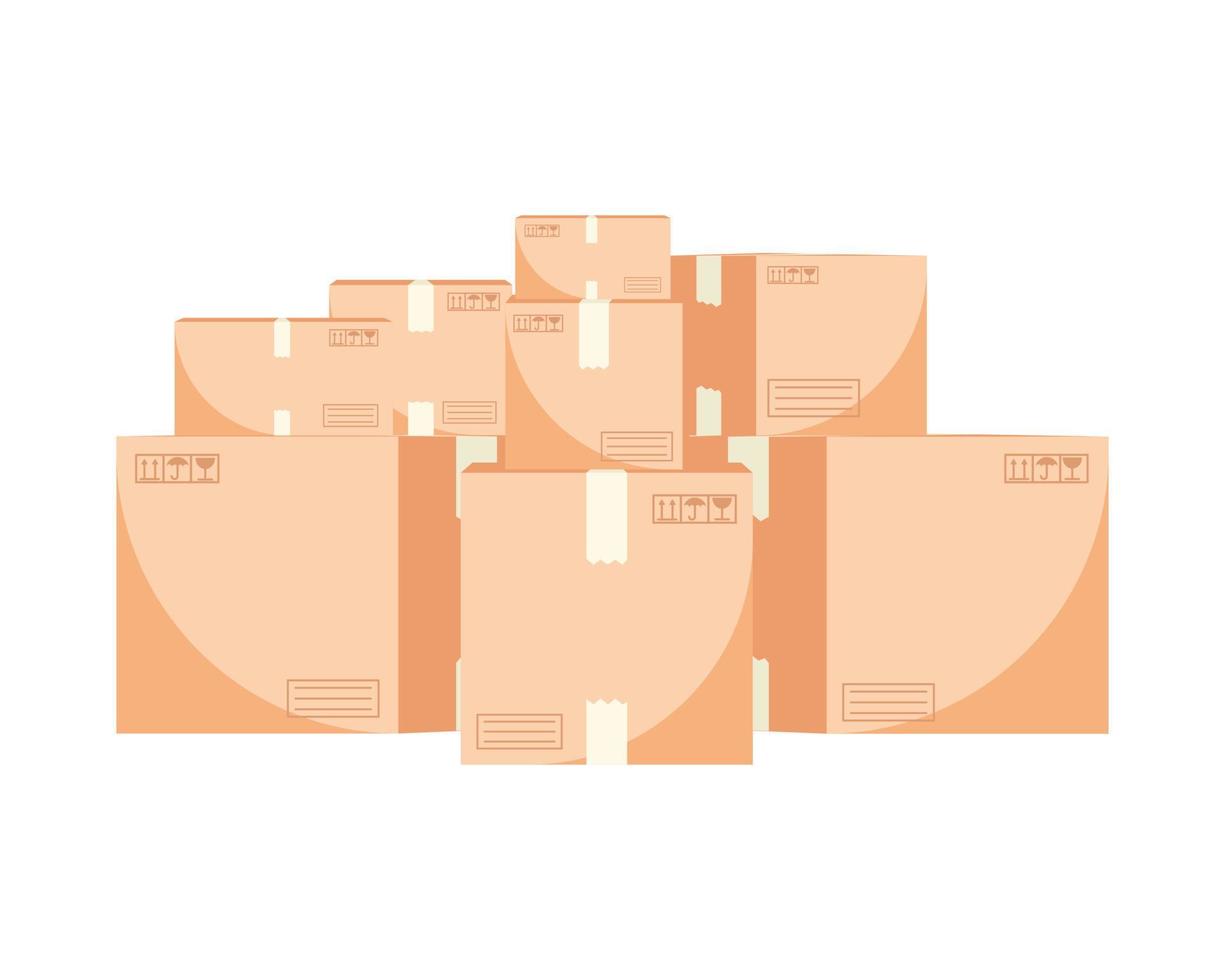 Lots of boxes. Moving and delivery concept vector