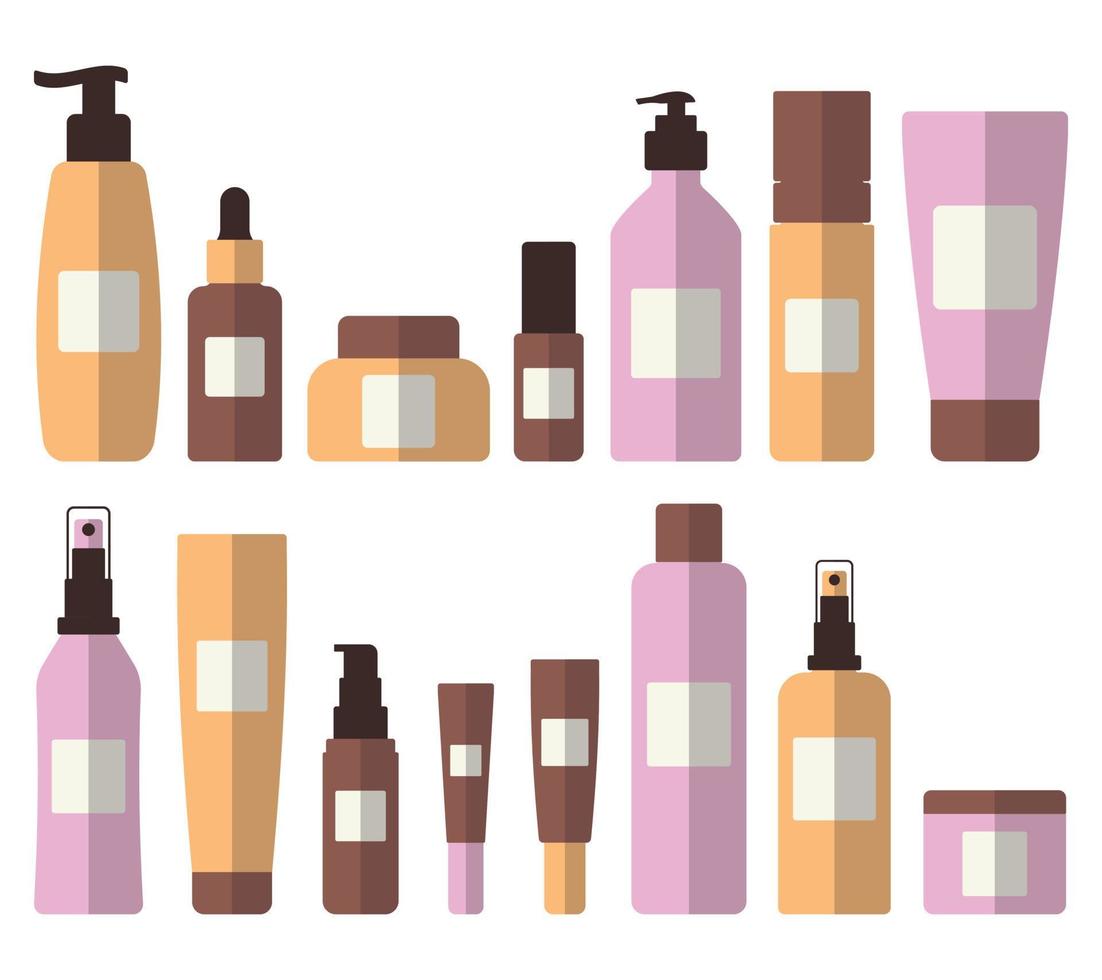 Body care cosmetics set. Flat style. vector