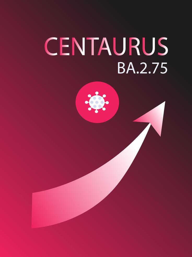 Omicron BA.2.75 Centaurus.Covid-19 virus variant, Medical poster, Vector flat illustration.