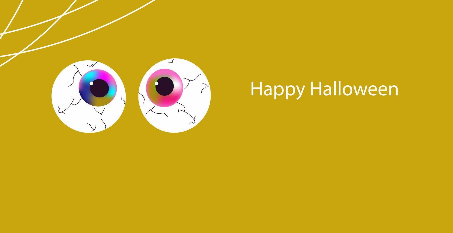 Halloween party zombie eyeballs icon set. Isolated flat cartoon vector illustration.
