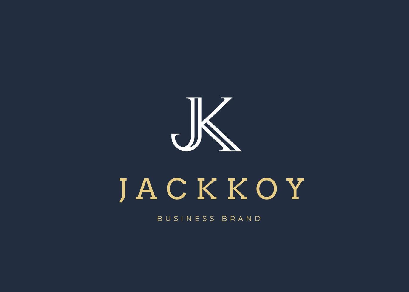 Minimalist Initial J K letter logo design template, vintage style, Vector illustrations