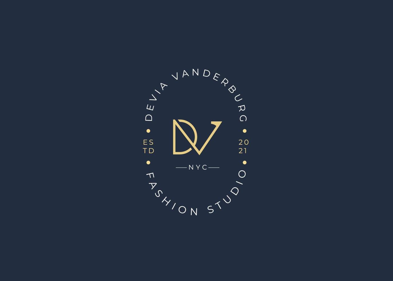 Minimalist Initial D V letter logo design template, vintage style, Vector illustrations