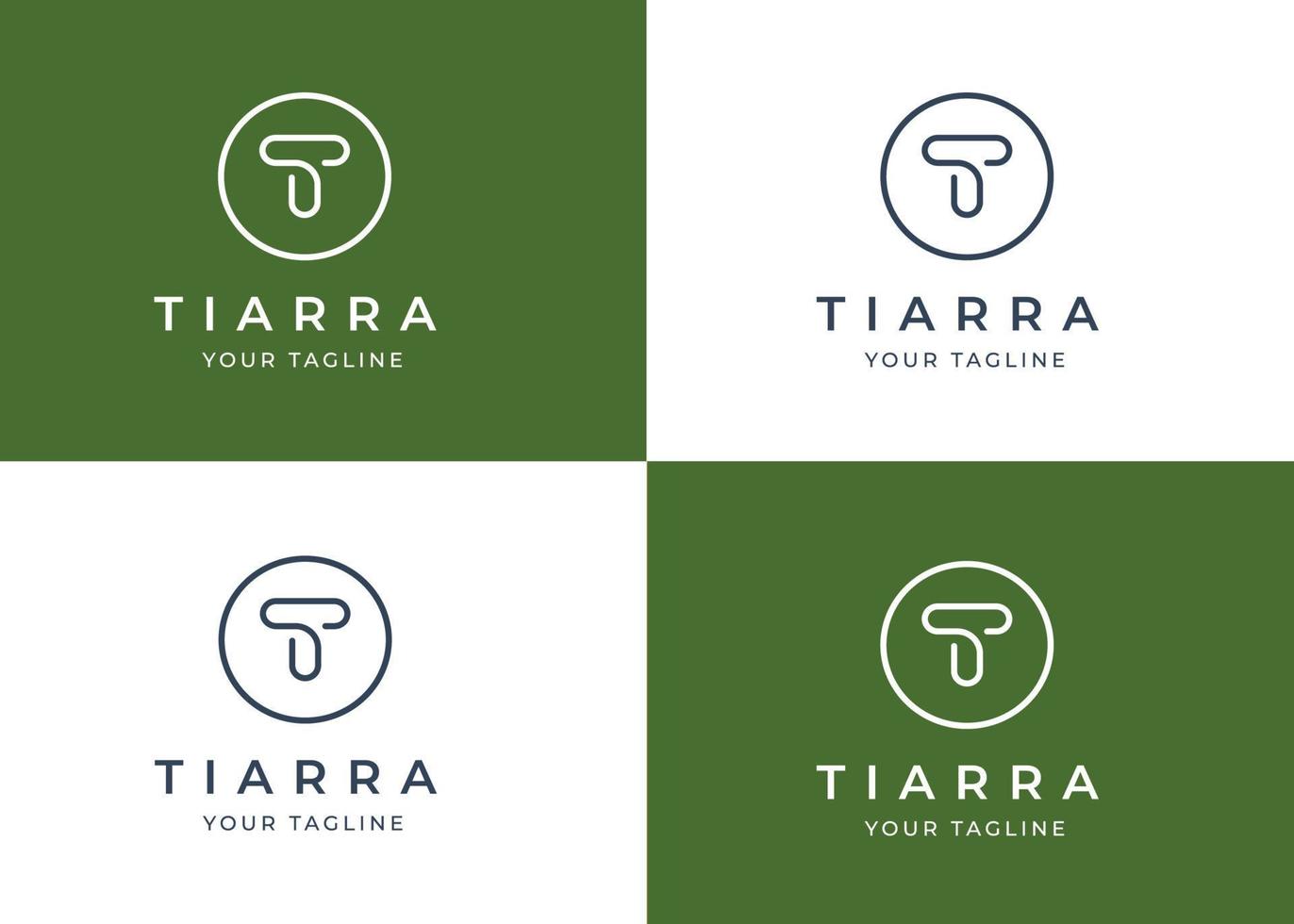 Minimalist letter T logo design template with circle shape, vector illustration