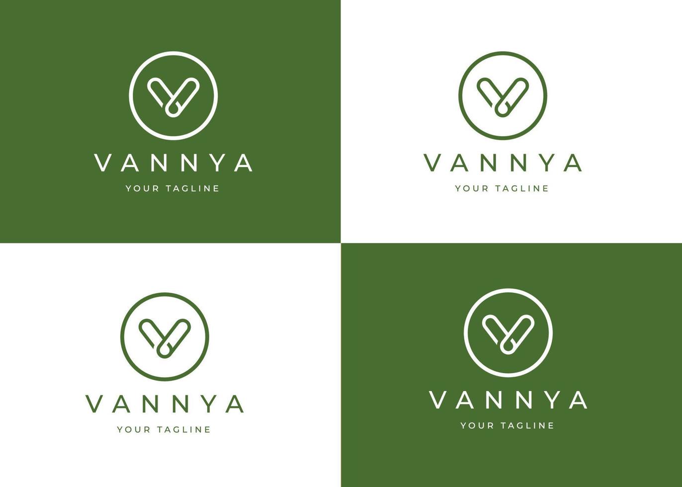 plantilla de diseño de logotipo de letra v minimalista con forma de círculo, ilustración vectorial vector