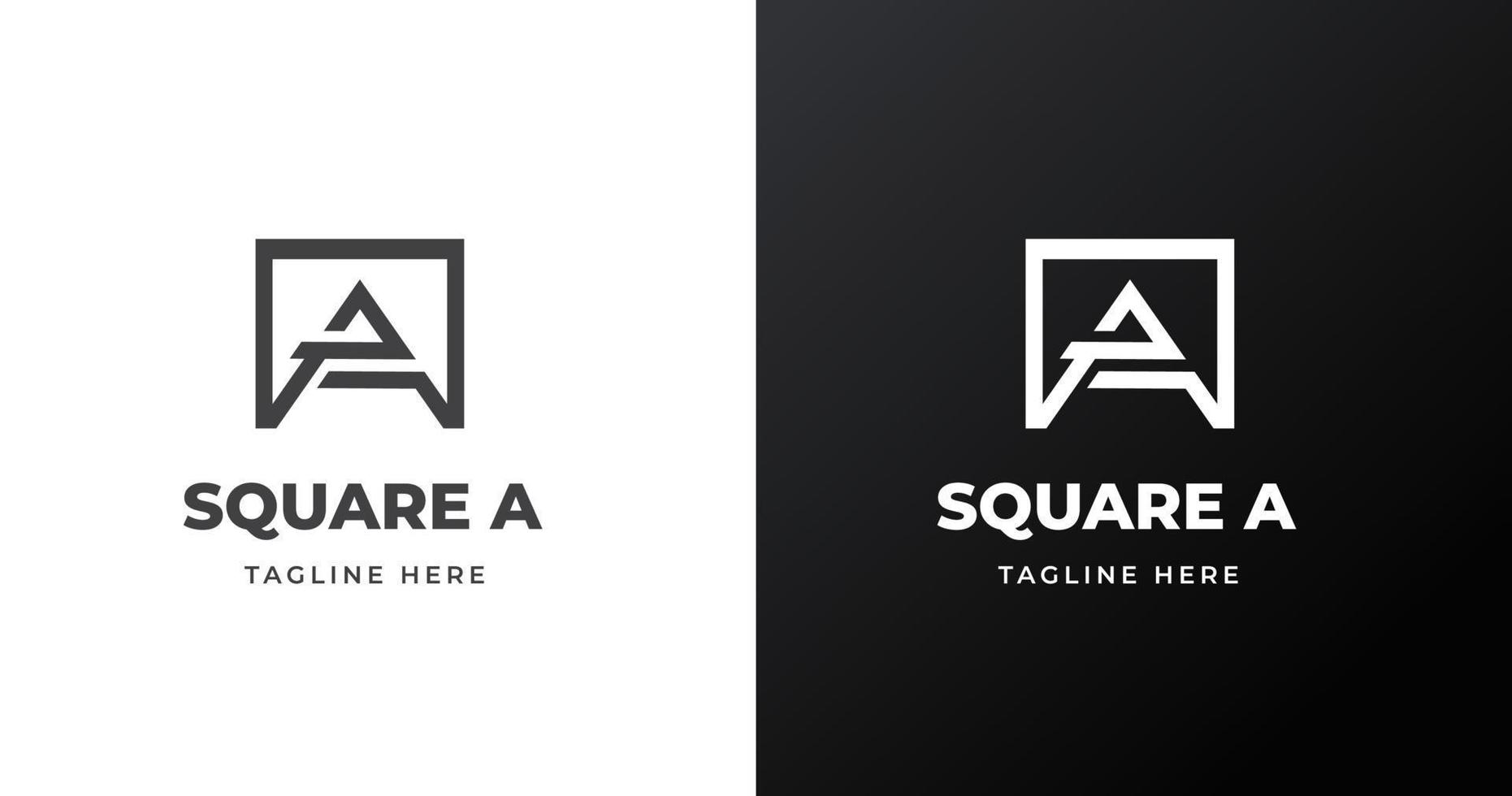 Letter A logo design template with square shape style vector