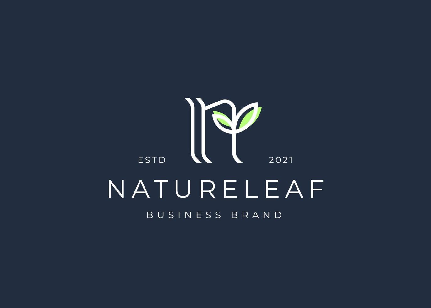 letra inicial n plantilla de diseño de logotipo, estilo natural, ilustraciones vectoriales vector