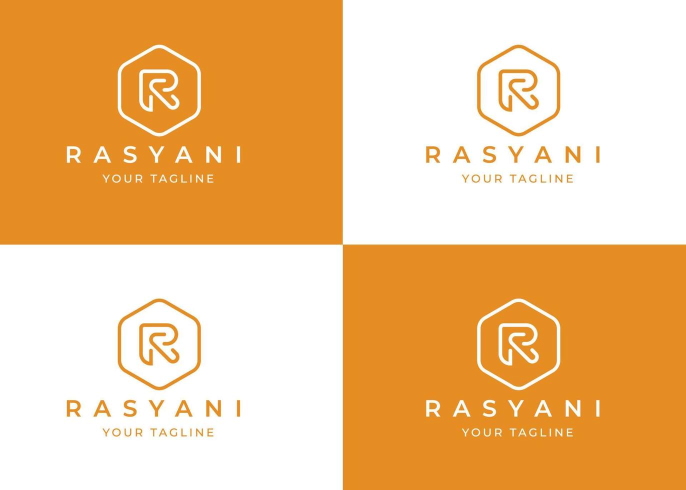 Minimalist letter R logo design template with circle shape, vector illustration