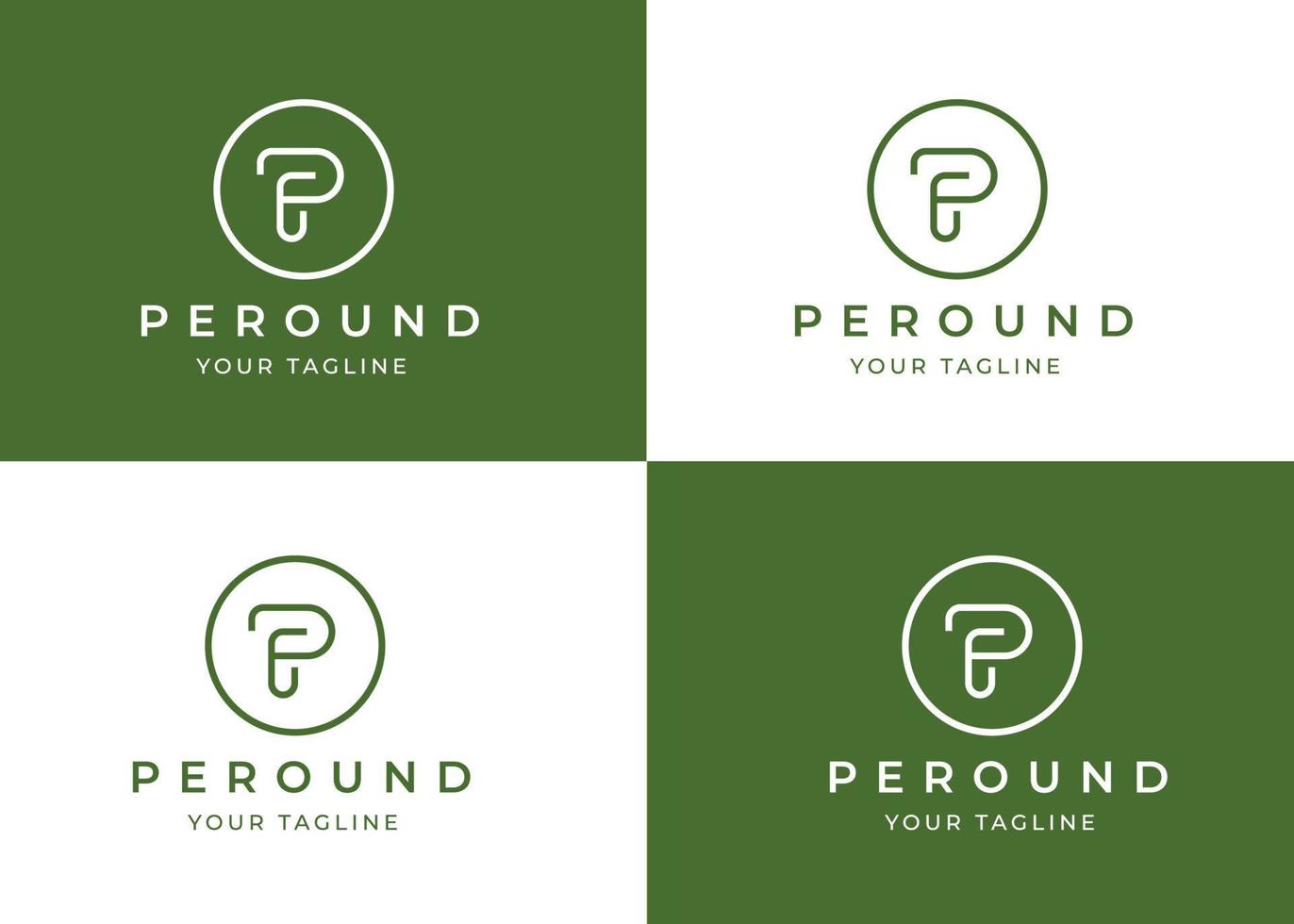 Minimalist letter P logo design template with circle shape, vector illustration