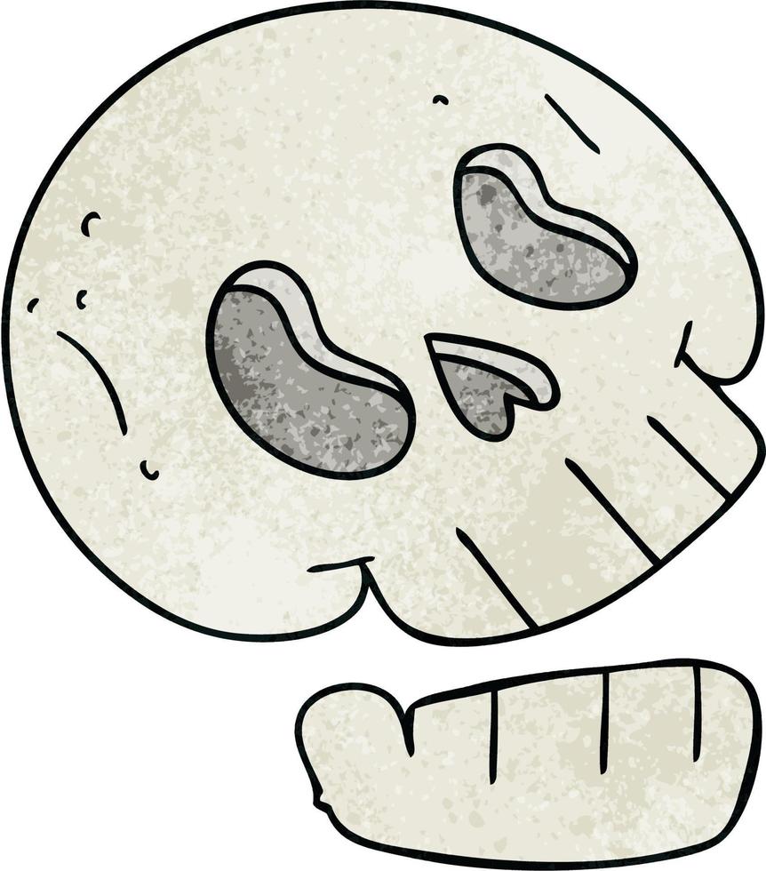 quirky hand drawn cartoon skull vector
