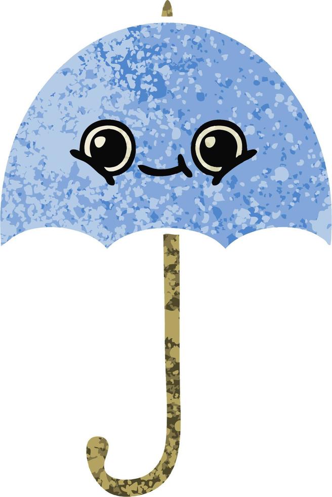retro illustration style cartoon umbrella vector
