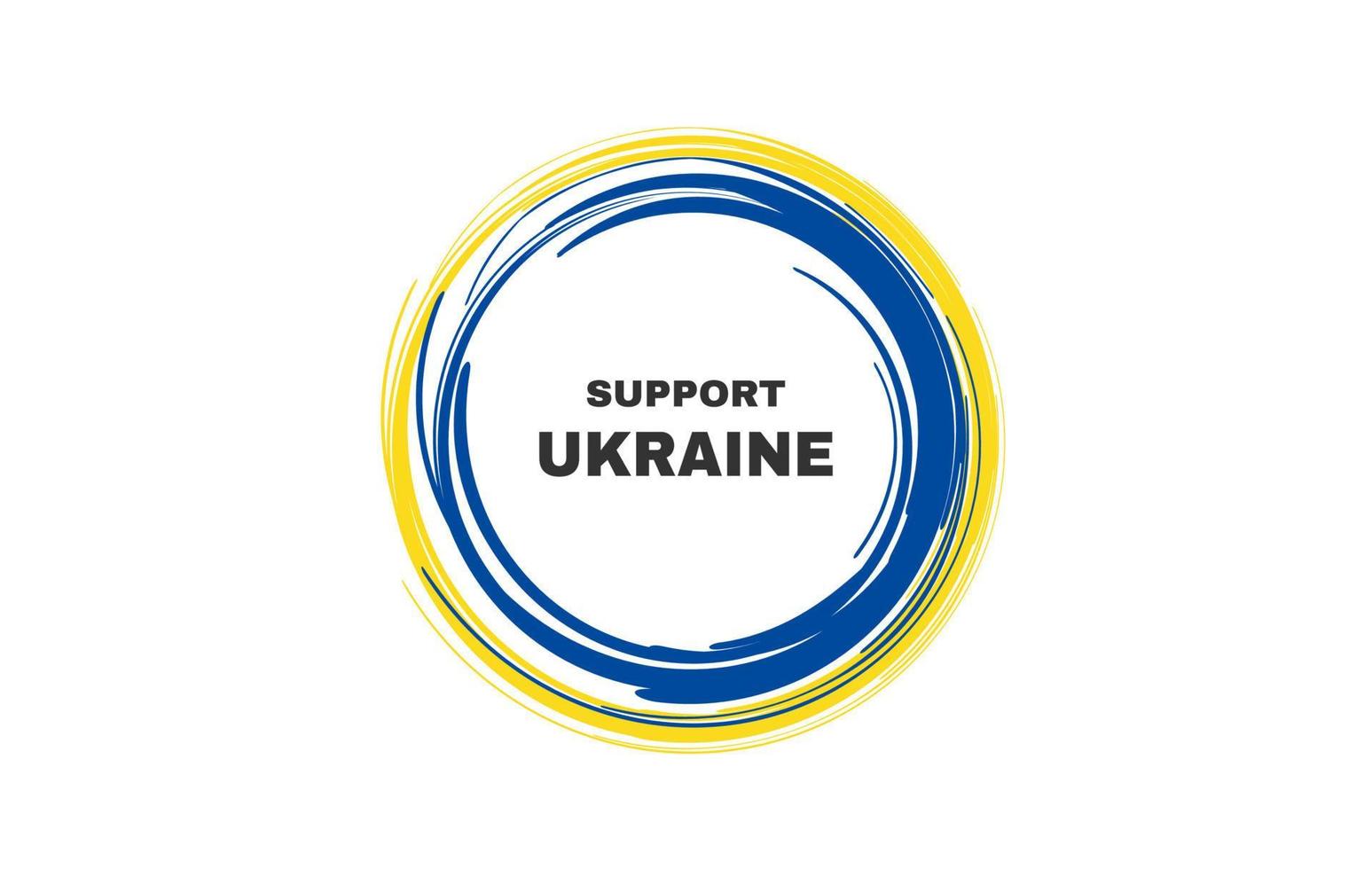 Stop war in ukraine text decorative country flag design vector