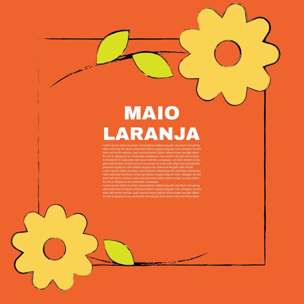 maio laranja campaña contra la violencia investigación de los niños 18 de mayo escrito en portugués vector