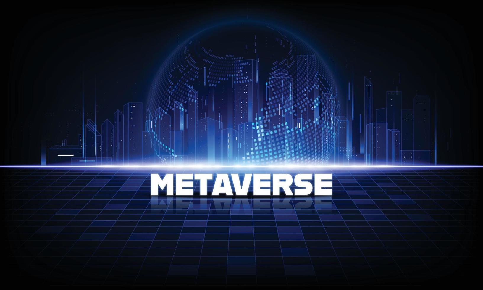 Metaverse world virtual reality technology concept. Internet of things. Futuristic business finance blockchain vector